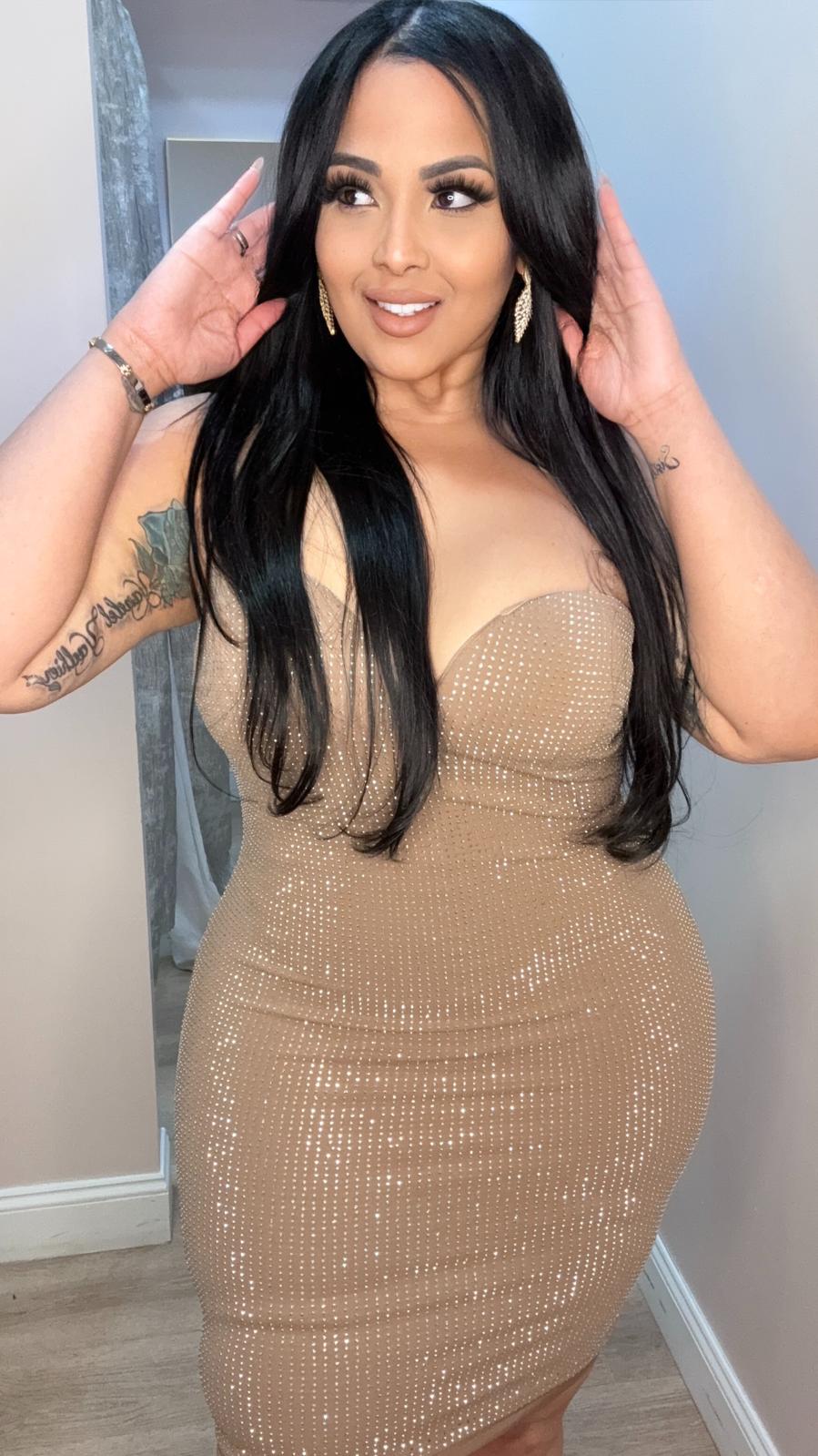 Nude Diamond Elegance Dress