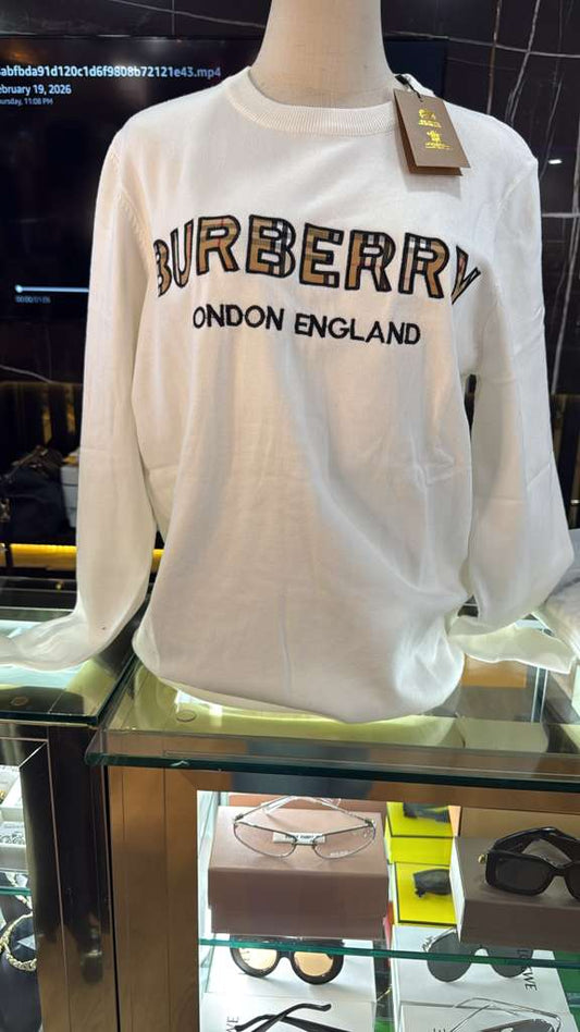 London Classic Embroidered Sweater – White Edition (Unisex)